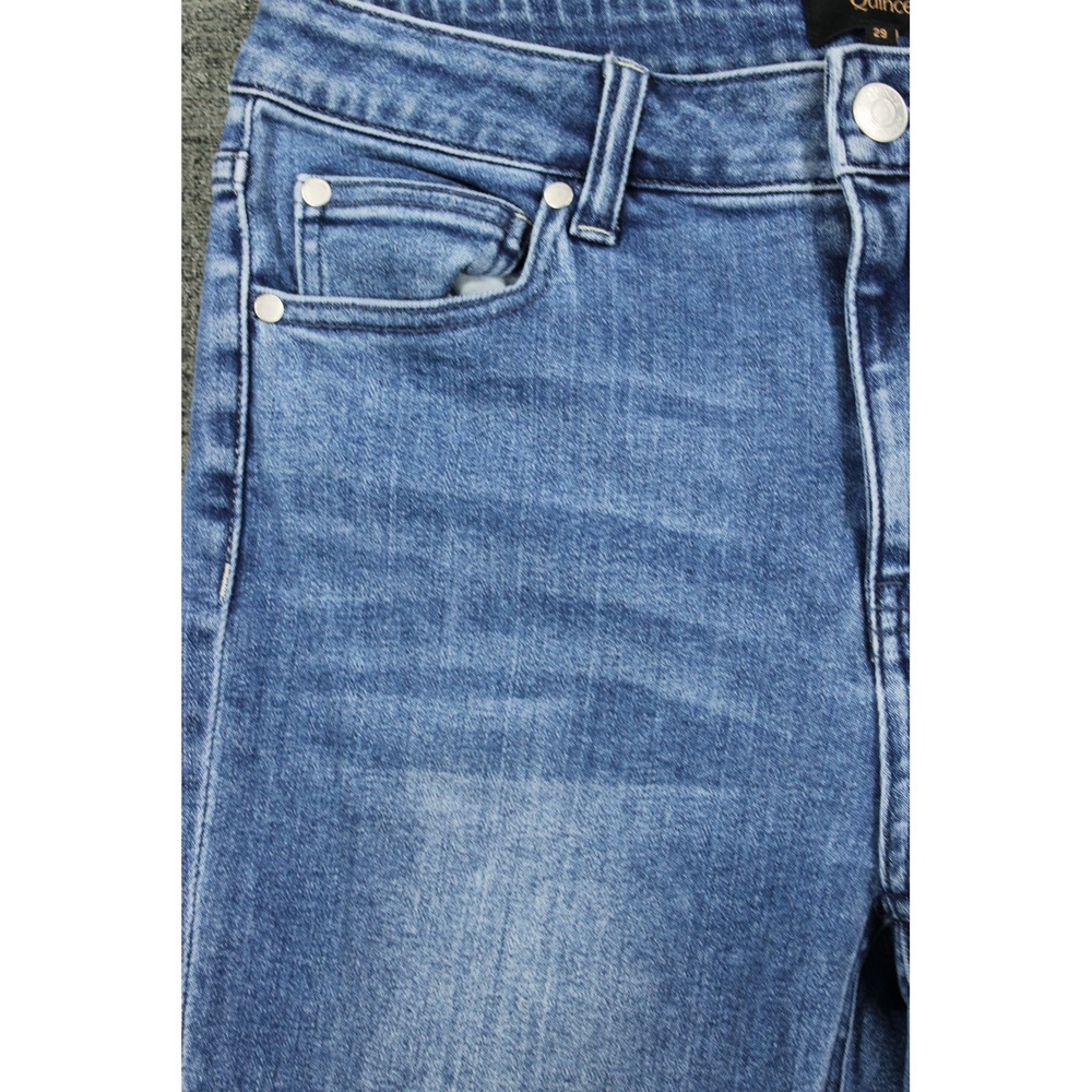 Quince Womens Straight Leg Jeans Medium Wash Blue Denim Size 29 Mid Rise - Picture 3 of 11